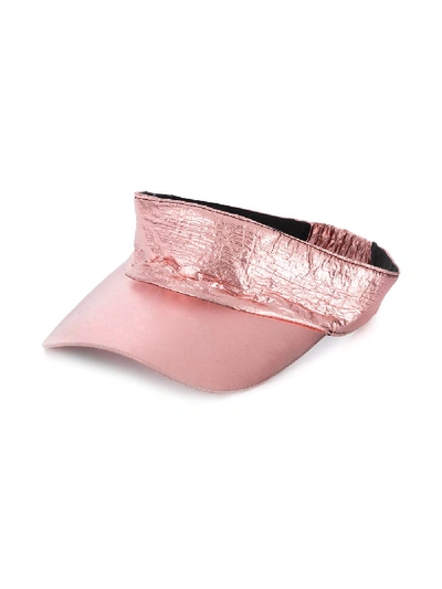 Shop Andorine Metallic Sun Visor In Pink