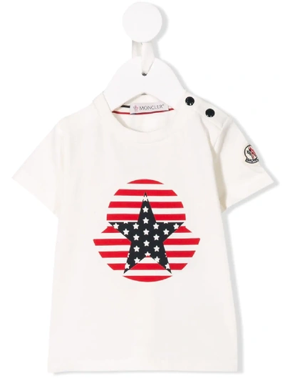 Shop Moncler Star Print T-shirt In White