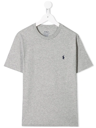 Shop Ralph Lauren Embroidered Pony T-shirt In Grey