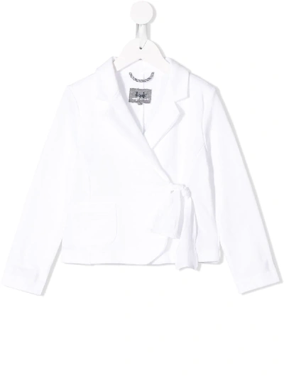 Shop Il Gufo Wrap-around Blazer In White
