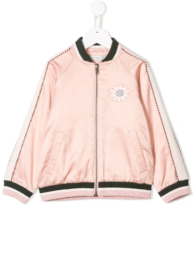 Shop Stella Mccartney Flower Bomber Jacket In Pink