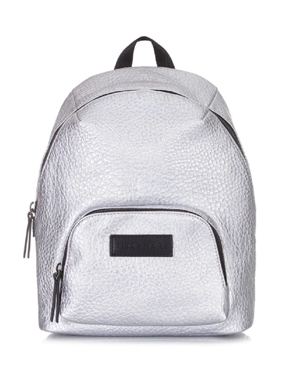 Shop Tiba + Marl Logo Patch Backpack In Silver