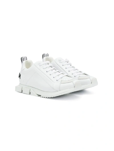 Shop Dolce & Gabbana Logo Lace-up Sneakers In White