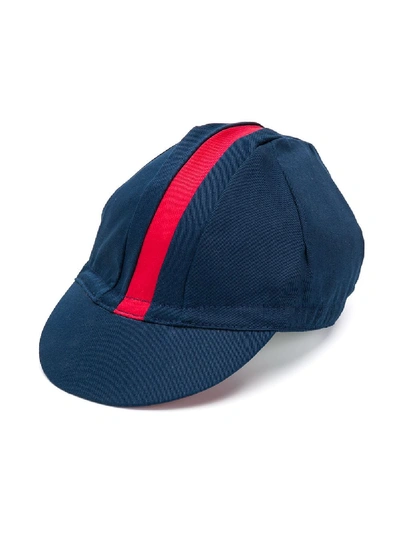 Shop Gucci Contrast Stripe Cap In Blue