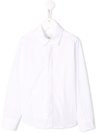 Shop Fendi Classic Long-sleeved Shirt In White