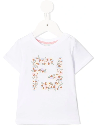 Shop Fendi Ff Flower T-shirt In White