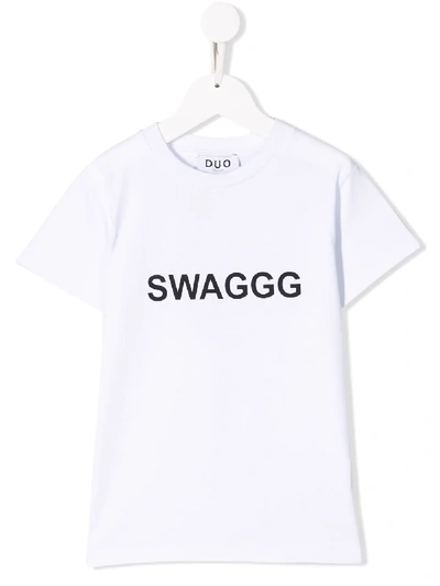 Shop Duo Swaggg Print T-shirt In White
