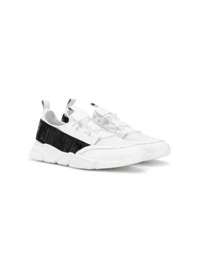 Shop Philipp Plein Junior Side Logo Sneakers In White