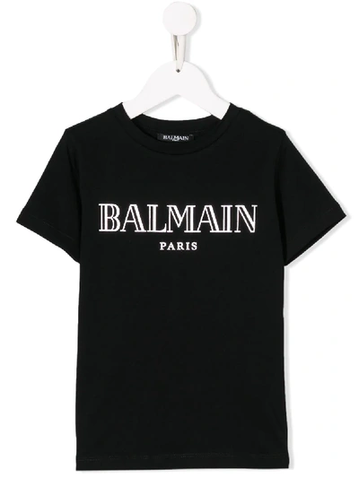 Shop Balmain T-shirt Mit Logo-print In Black
