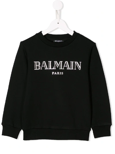 Shop Balmain Sweatshirt Mit Logo-print In Black