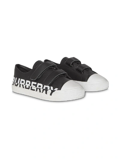 Shop Burberry Logo Print Two-tone Sneakers In Black