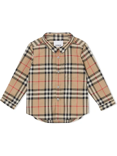 Shop Burberry Vintage Check Shirt In Yellow