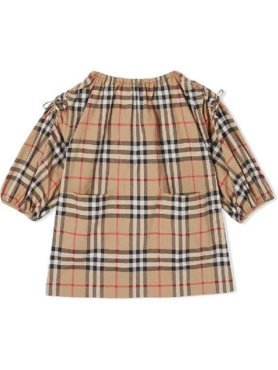 Shop Burberry Vintage Check Dress In Neutrals