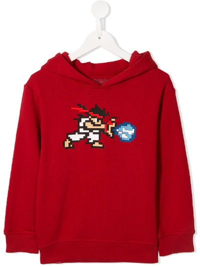 Shop Mostly Heard Rarely Seen 8-bit Tiny White Warrior Hoodie In Red