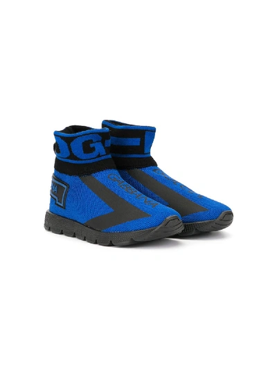 Shop Dolce & Gabbana High-top-sneakers In Blue