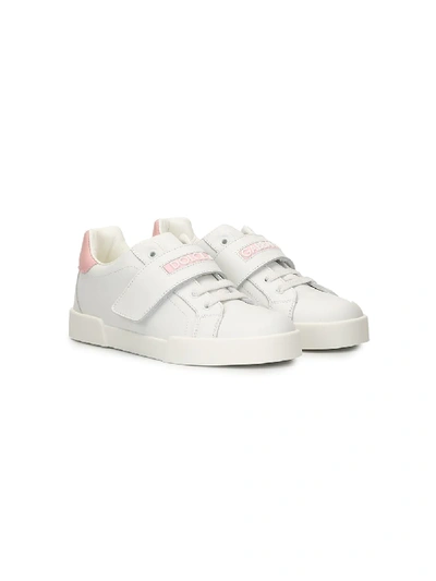 Shop Dolce & Gabbana Touch Strap Sneakers In White