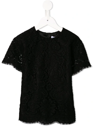Shop Dolce & Gabbana Heavy Lace Blouse In Black