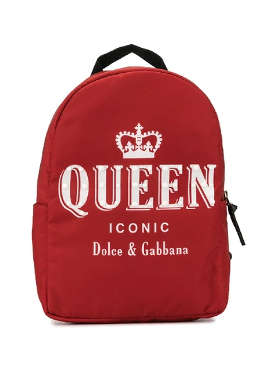 Shop Dolce & Gabbana Teen Queen Print Backpack In X0860 Print