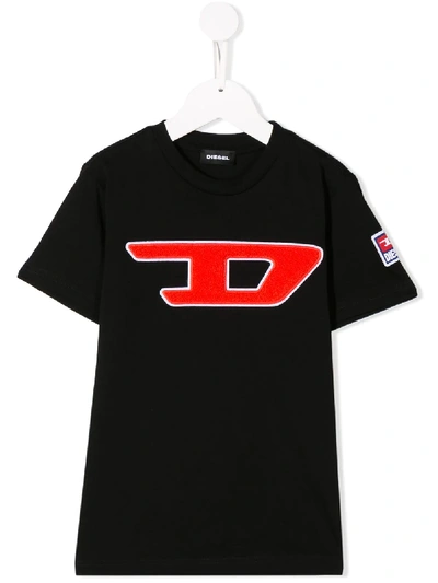 Shop Diesel D Logo T-shirt In Black