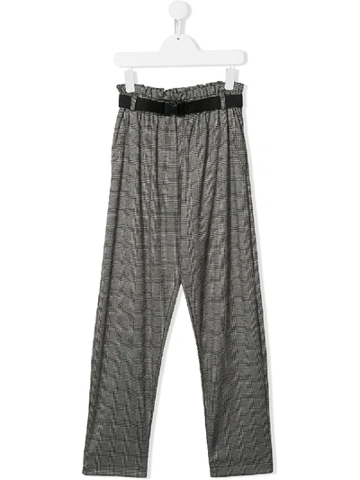 Shop Andorine Teen Check Trousers In Grey