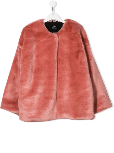 Shop Andorine Teen Faux Fur Jacket In Pink