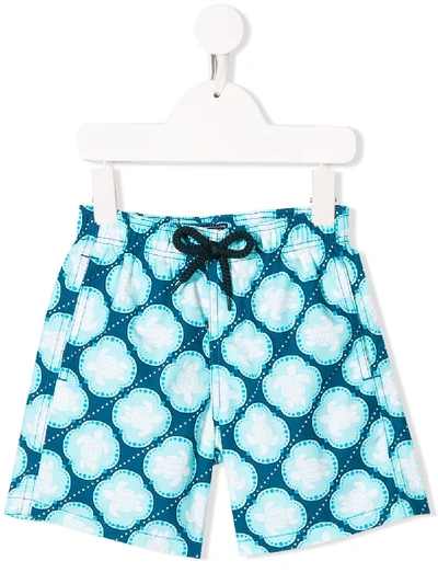 Shop Vilebrequin Geometric Print Swimming Shorts In Blue