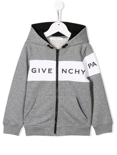 Shop Givenchy Contrast Logo Jacket In Grey