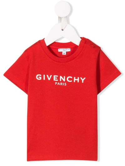 Shop Givenchy Printed Logo T-shirt In Red