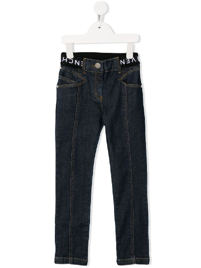 Givenchy Logo Waistband Jeans In Blue