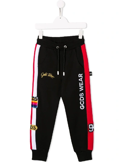 Shop Gcds Logo Patch Jogging Trousers In Black