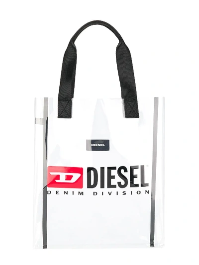 Shop Diesel Logo Print Tote In Black