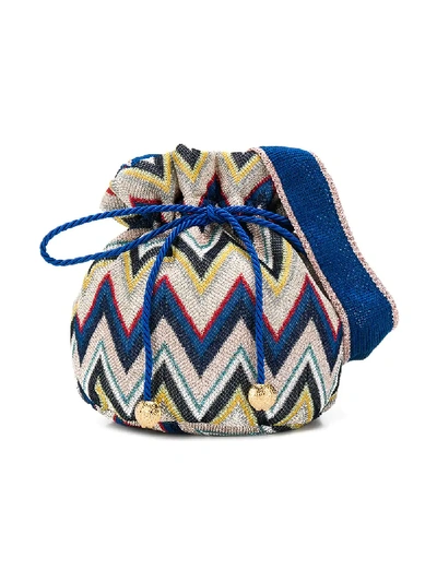 Shop Missoni Zigzag Pattern Shoulder Bag In Blue