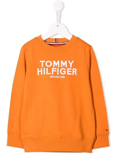 Shop Tommy Hilfiger Junior Branded Sweatshirt In 800 Russet Orange