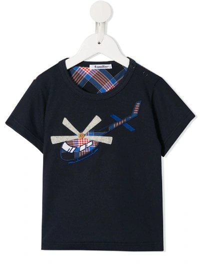 Shop Familiar Helicopter T-shirt In Blue