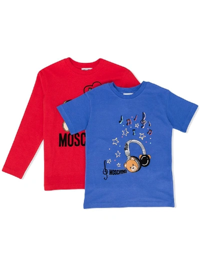 Shop Moschino T-shirt-set Mit Logo In Red