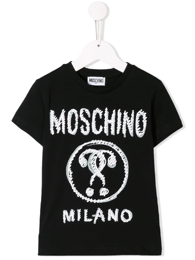 Shop Moschino Scribble Print T-shirt In Black