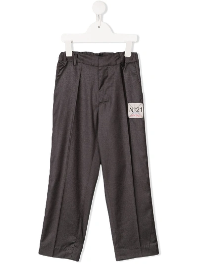 Shop N°21 Side Stripe Casual Trousers In Grey