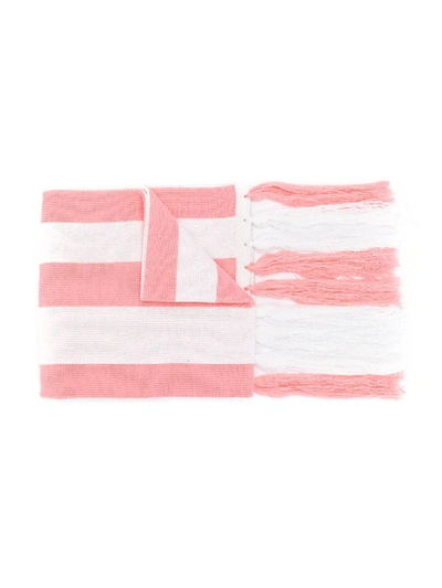 Shop Gcds Striped Scarf In Pink