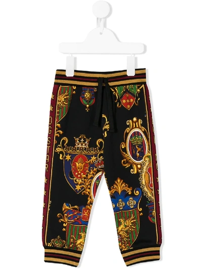 Shop Dolce & Gabbana Hose Mit Barock-print In Black