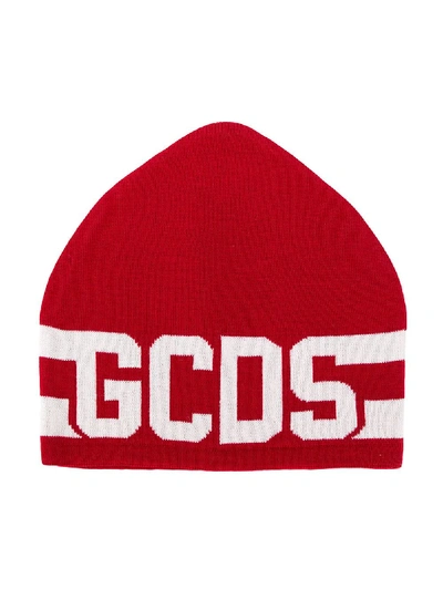 Shop Gcds Logo Intarsia Beanie In Red