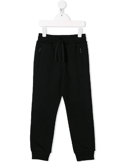 Shop Dolce & Gabbana Logo-embroidered Track Pants In Black