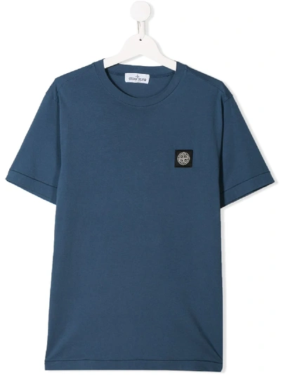 Shop Stone Island Junior Logo Patch T-shirt In Blue
