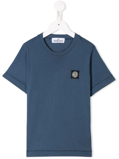 Shop Stone Island Junior Logo Patch T-shirt In Blue