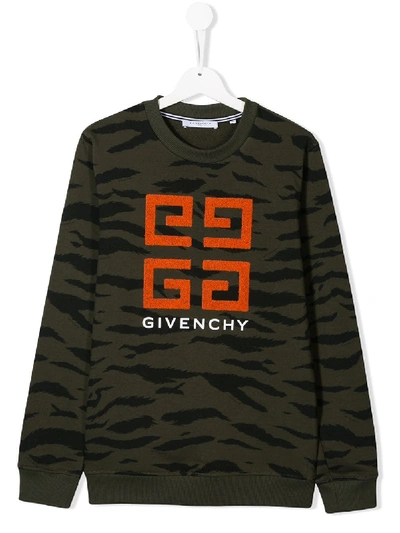Shop Givenchy Logo-print Sweatshirt In Green