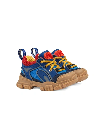 Shop Gucci Toddler Flashtrek Sneakers In Blue