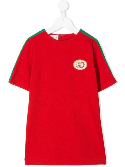 Shop Gucci Contrast Logo T-shirt In Red