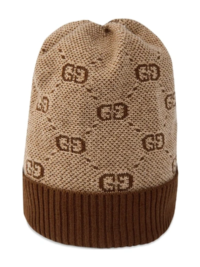 Shop Gucci Gg Knit Beanie In Neutrals