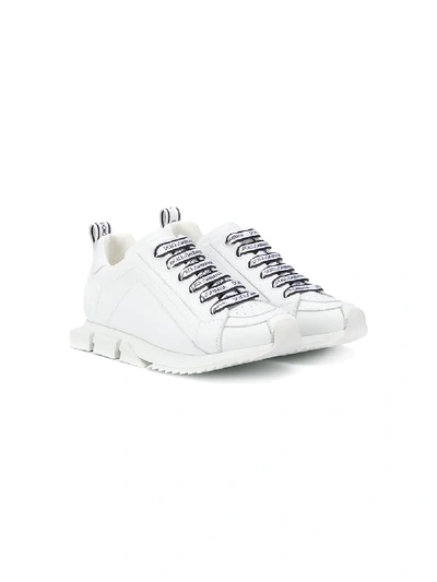 Shop Dolce & Gabbana Lace-up Logo Sneakers In White