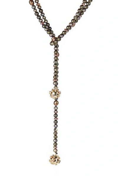 Shop Alexis Bittar Sputnik Freshwater Pearl Lariat Necklace In 10k Gold