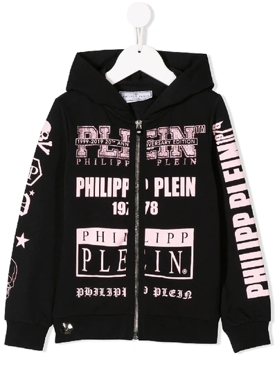 Shop Philipp Plein Junior Hooded Sweat-jacket In Black